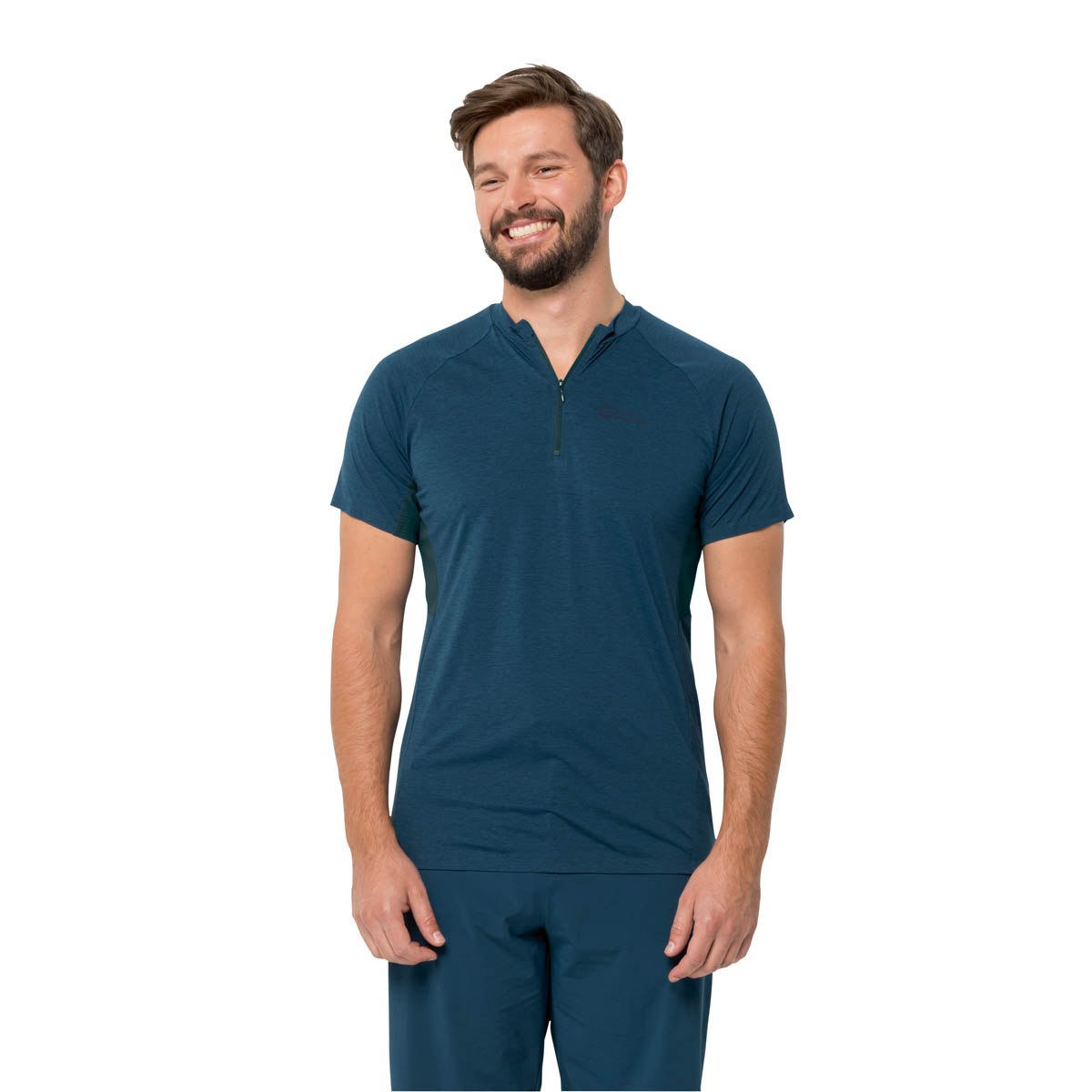 T-shirt męski Jack Wolfskin PRELIGHT PRO ZIP T M dark sea - M