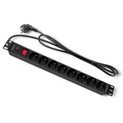 Listwa QOLTEC Rack 53996 (2 m) Czarny