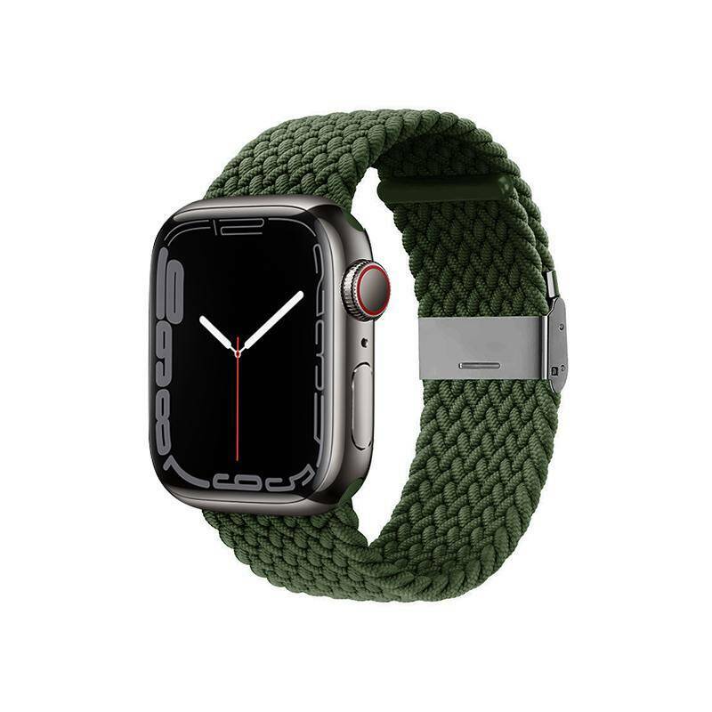 Crong Wave Band pleciony pasek do Apple Watch 42/44/45 mm (zielony)