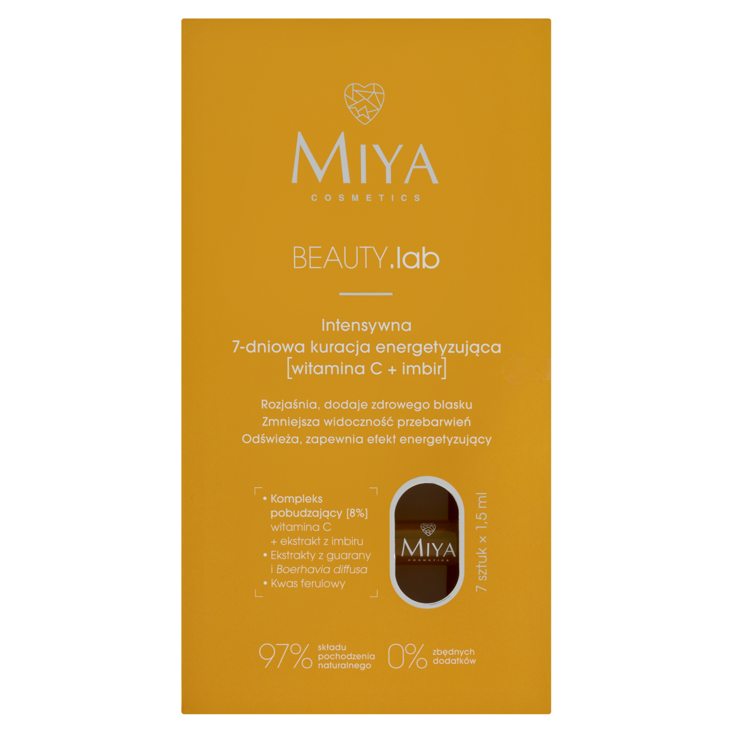 Miya Cosmetics Beauty.lab intensywna 7-dniowa kuracja rozjaśniająca do twarzy, 7x1,5 ml