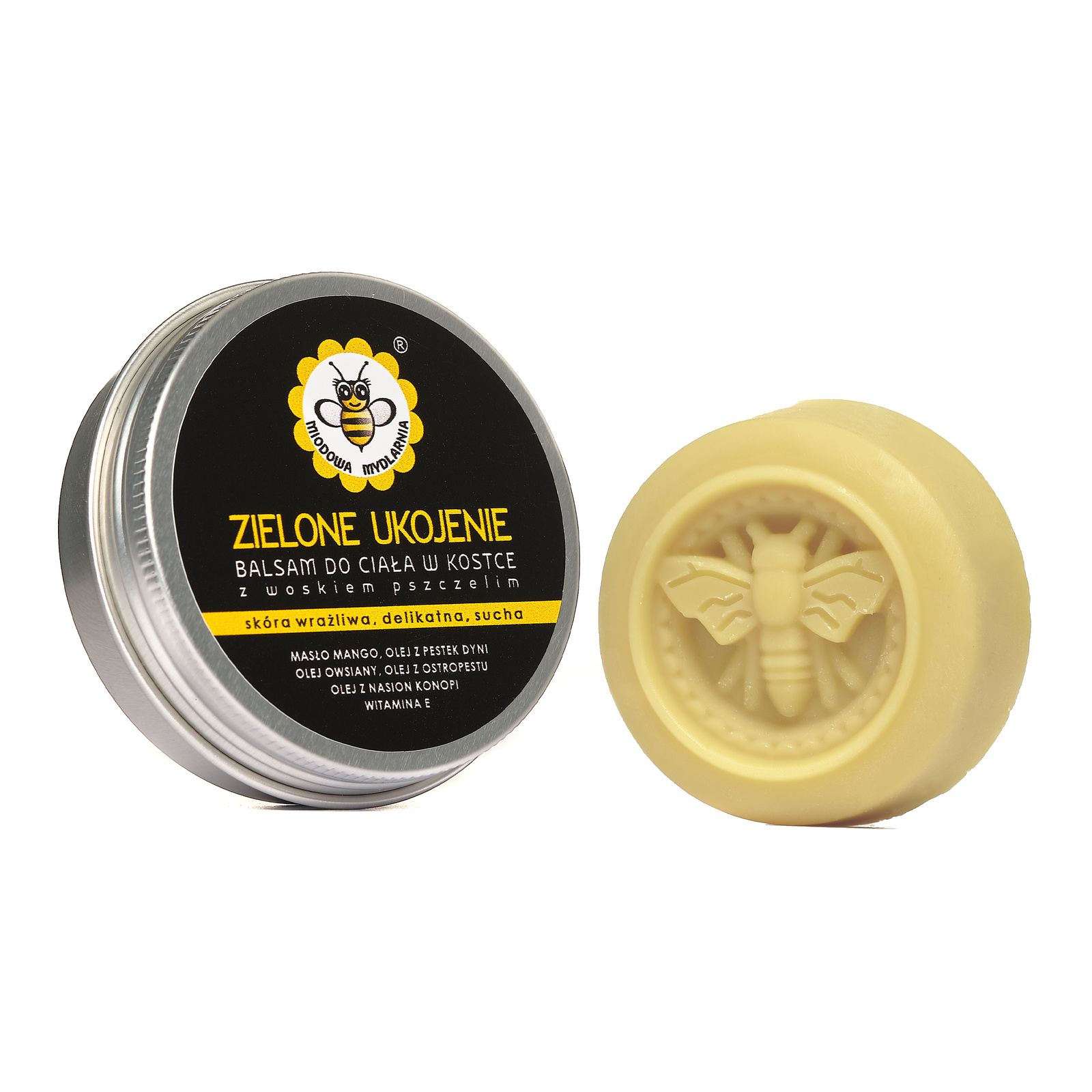 Miodowa Mydlarnia zielone ukojenie balsam do ciała w kostce, 40 g