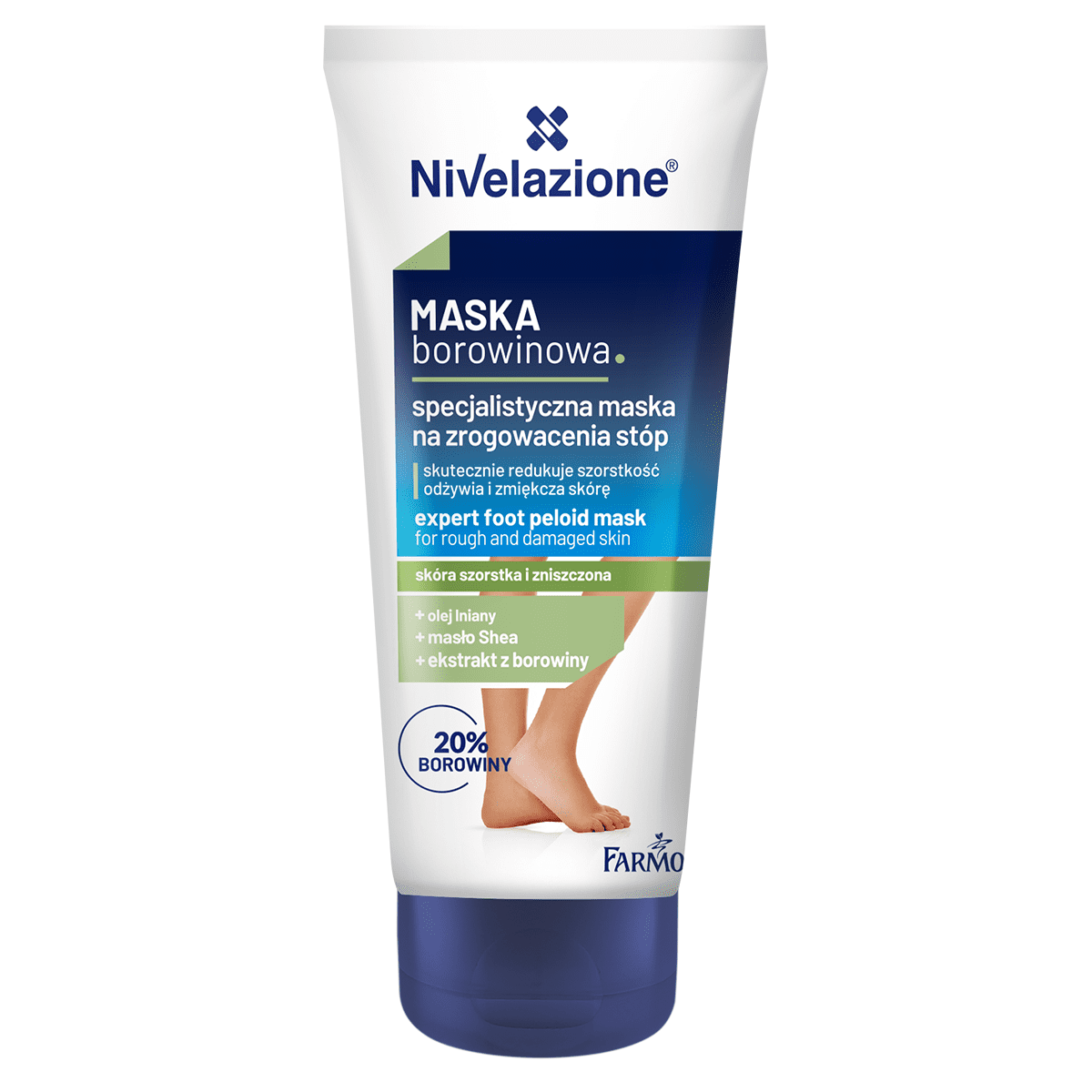 Nivelazione 20% Borowiny specjalistyczna maska do stóp na zrogowacenia, 75 g