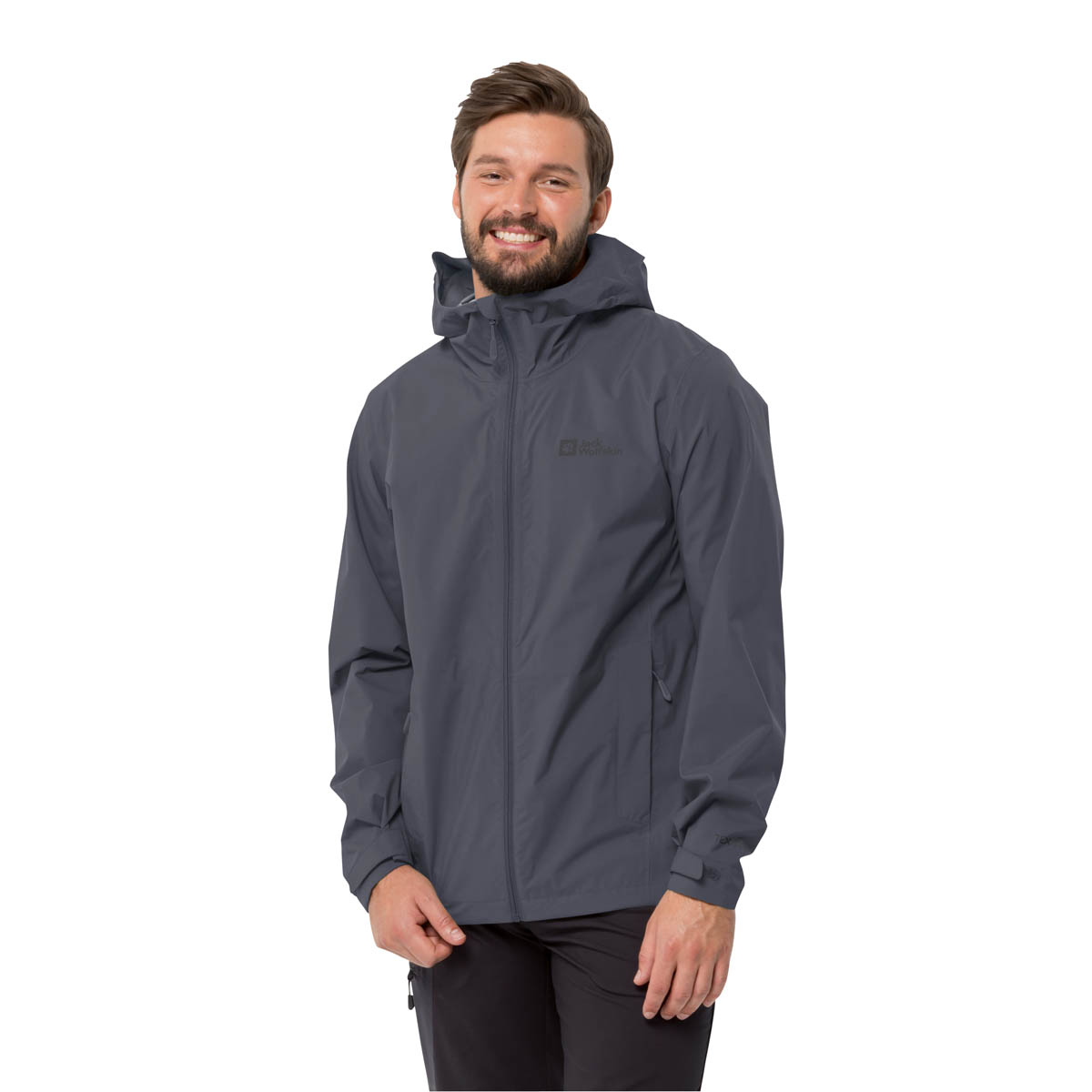 Męska kurtka przeciwdeszczowa Jack Wolfskin ELSBERG 2.5L JKT M ebony - S