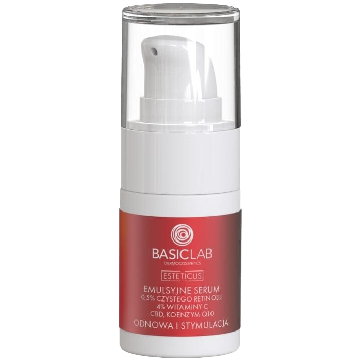 Basiclab Esteticus emulsyjne serum z 0,5% retinolem do twarzy na noc, 15 ml