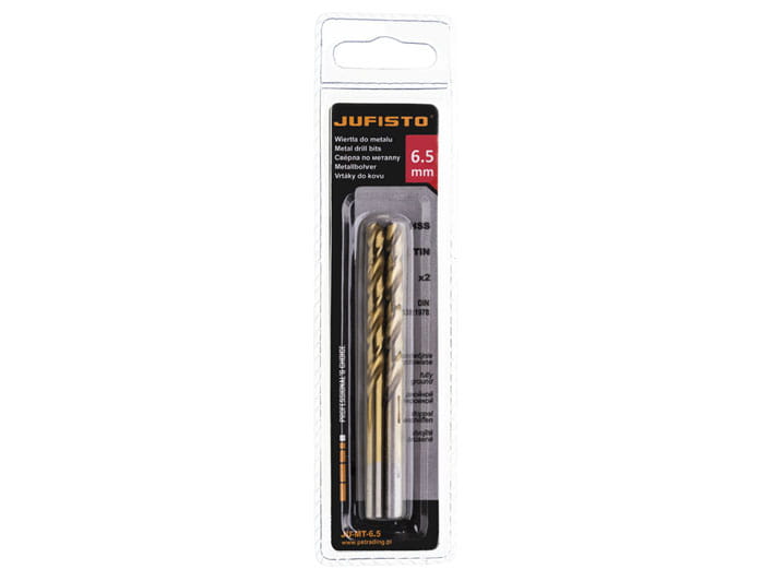 Wiertło do metalu HSS-G TIN 6,5 x 101 mm (2 szt.) JUFISTO
