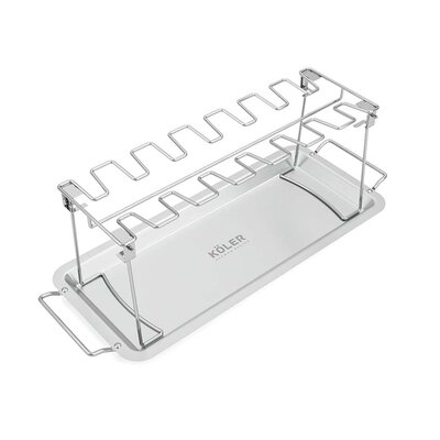 Stojak na podudzia z brytfanną KOLER Stal nierdzewna