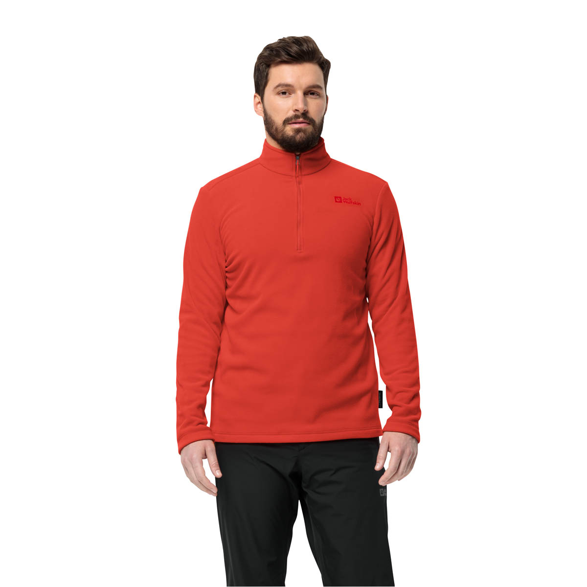 Męska bluza polarowa Jack Wolfskin TAUNUS HZ M strong red - XXL
