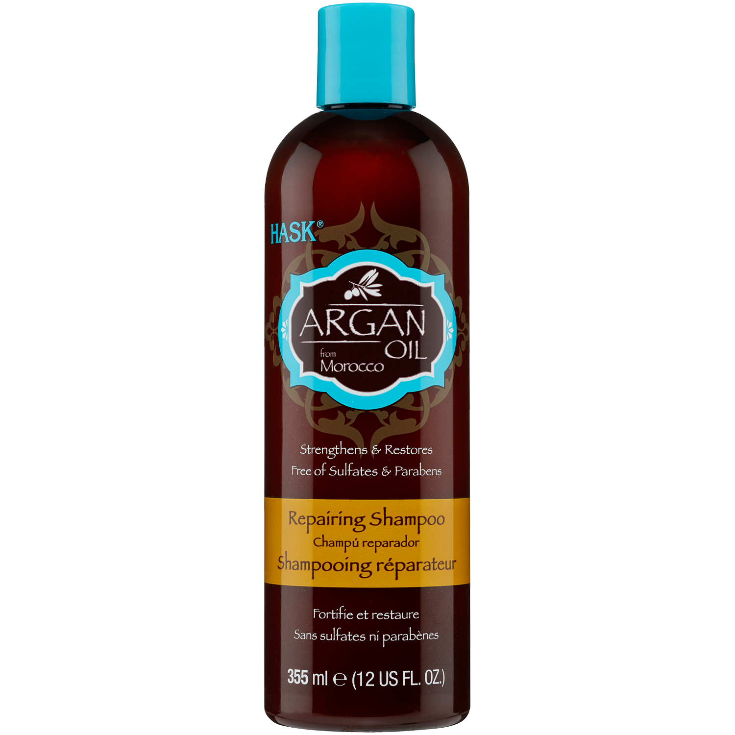 Hask Argan Oil Morocco nawilżająco wygładzający szampon do włosów suchych i zniszczonych, 355 ml