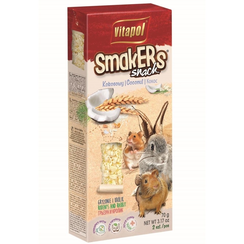 VITAPOL Smakers dla gryzoni - kokos 2 szt.