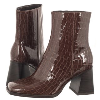 Botki Tamaris Brązowe Lakierowane 1-25328-41 397 Brown Croco
