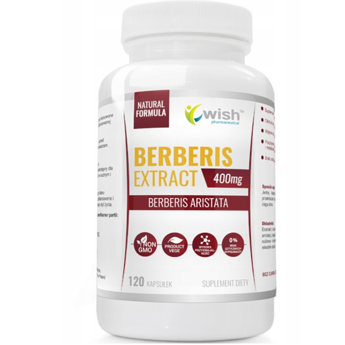 Wish Berberis Extract 5:1 400mg suplement diety, 120 kaps./1 opak.