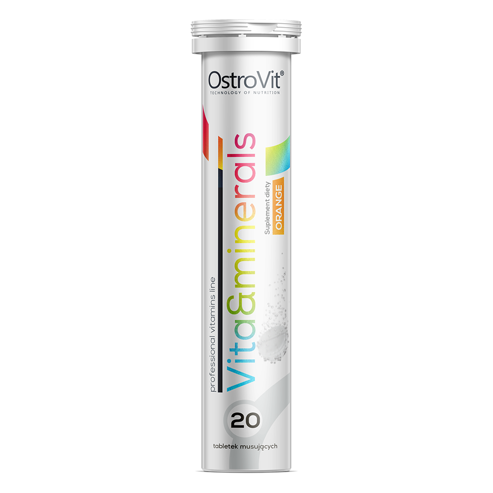 OstroVit Witaminy i Minerały 20 tabletek musujących o smaku pomarańczowym