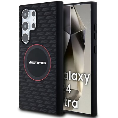 Etui AMG Silicone Carbon Pattern MagSafe do Samsung Galaxy S24 Ultra Czarny