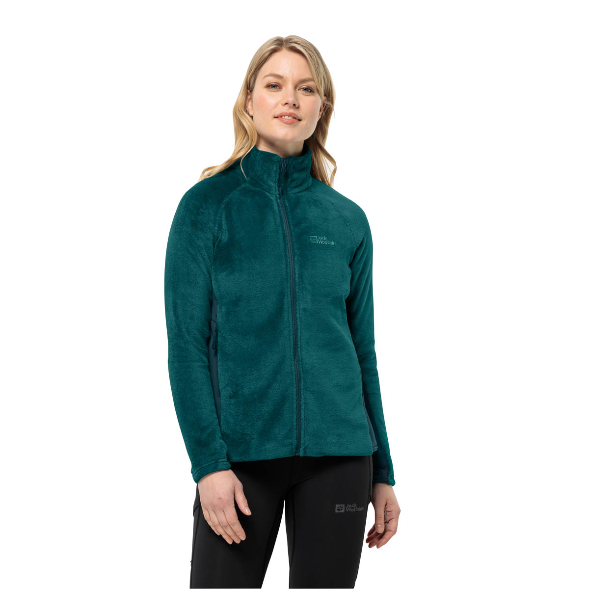 Damska kurtka polarowa Jack Wolfskin ROTWAND FZ W sea green - S