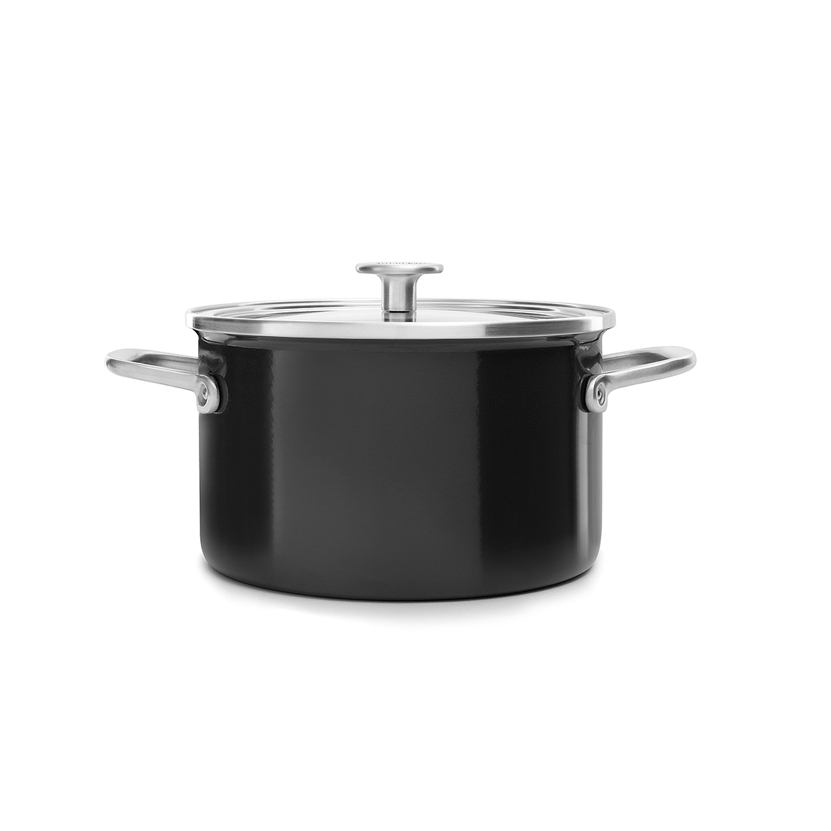 KitchenAid - Garnek emaliowany z pokrywką 3,7L - czarny