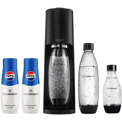 Saturator SODASTREAM Terra Czarny + 3 butelki + 2 syropy Pepsi