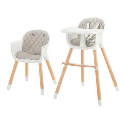 Krzesełko do karmienia KINDERKRAFT Sienna Szary 2 w 1