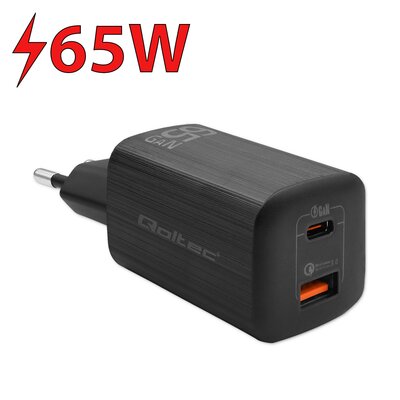 Ładowarka sieciowa QOLTEC Gan Ultra 65W Czarny