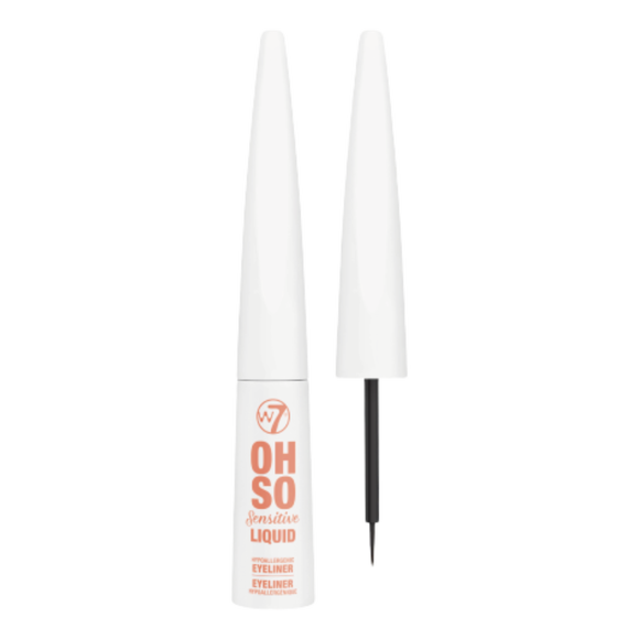 W7 Oh So Sensitive Eyeliner hypoalergiczny eyeliner w płynie Black, 6 ml