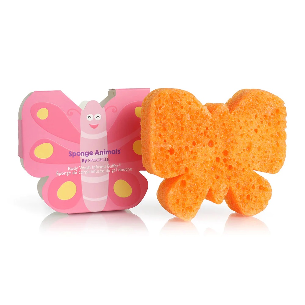 Spongelle Sponge Animals Kids gąbka nasączona mydłem do mycia ciała dla dzieci Butterfly, 1 szt.
