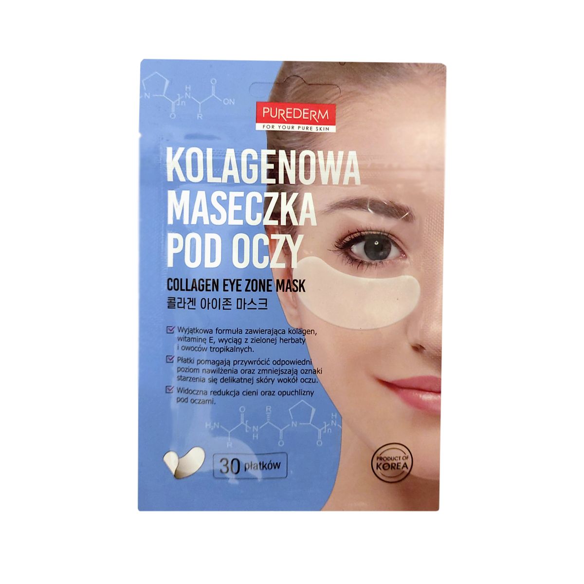 Purederm kolagenowa maseczka pod oczy, 30 szt./1 opak.