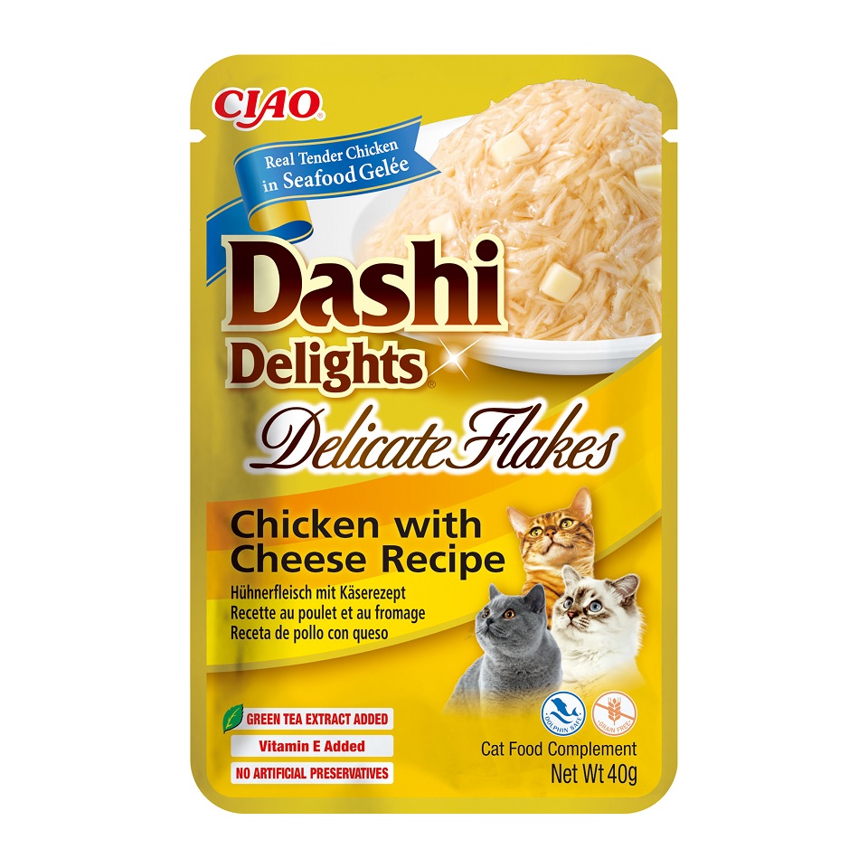 INABA Cat Dashi Delights Delicate Flakes Kurczak i ser 40g