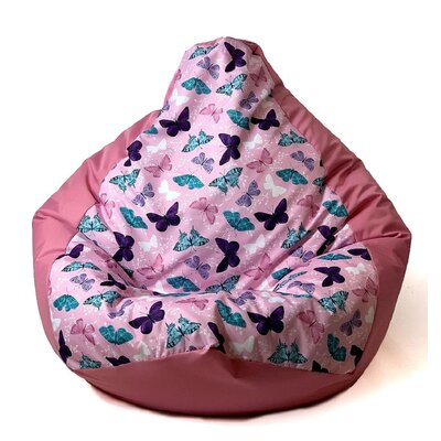 Pufa worek GO GIFT Grusza Motyle Wielokolorowy XL 130 x 90 cm