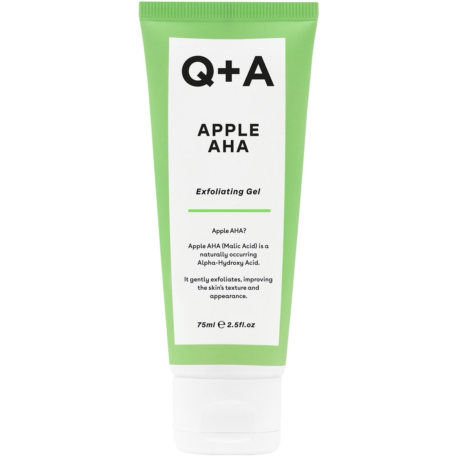 Q+A Apple AHA złuszczający żel z kwasami AHA do twarzy, 75 ml