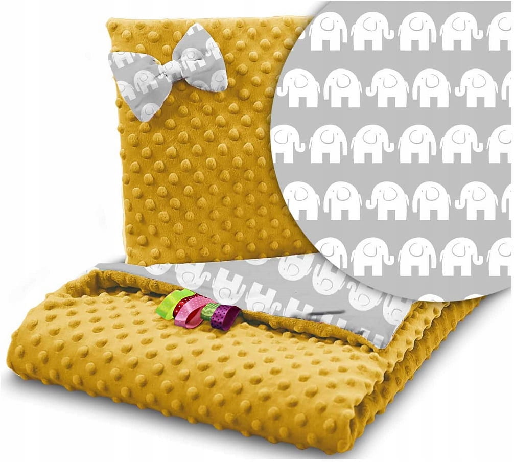 Babymam komplet do wózka minky kocyk + poduszka