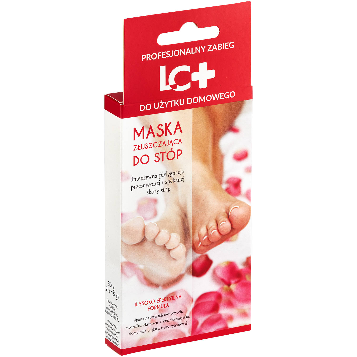 LC+ złuszczająca maska do stóp w postaci skarpetek, 1 para