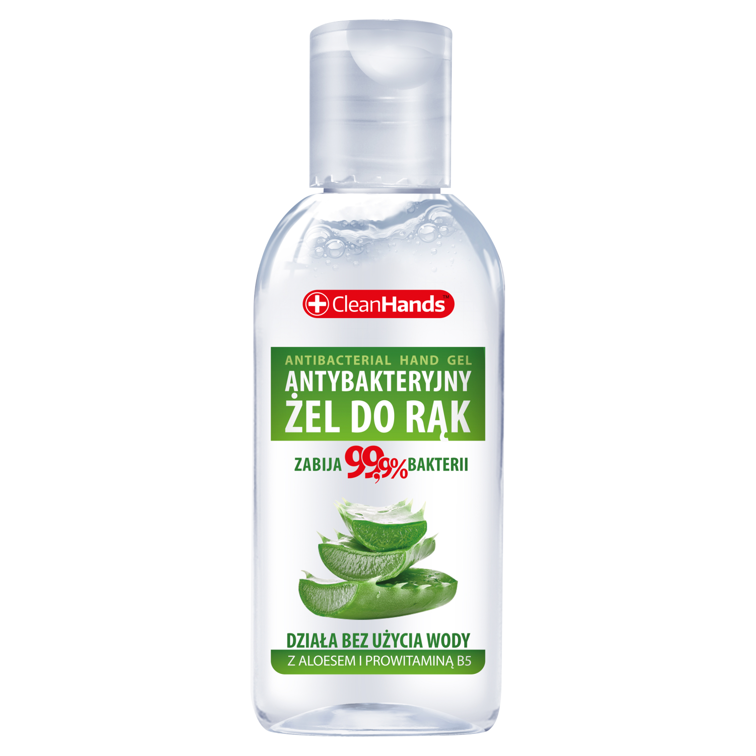 CleanHands antybakteryjny żel do rąk z aloesem i prowitaminą B5, 50 ml