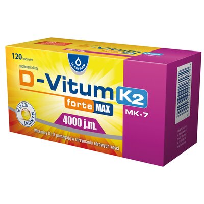 Kompleks witamin OLEOFARM D-Vitum K2 Forte Max 4000 j.m (120 kapsułek)
