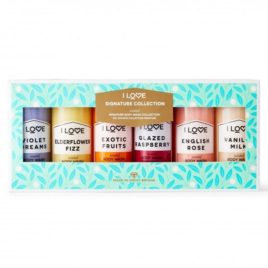 I Love Signature Collection  zestaw: żel do mycia ciała, 6x100 ml