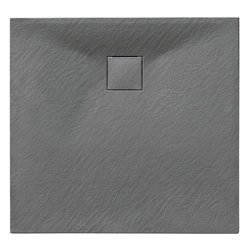 BRODZIK PRYSZNICOWY KAMIENNY KWADRATOWY SLIM RIKO SZARY 80x80 CM