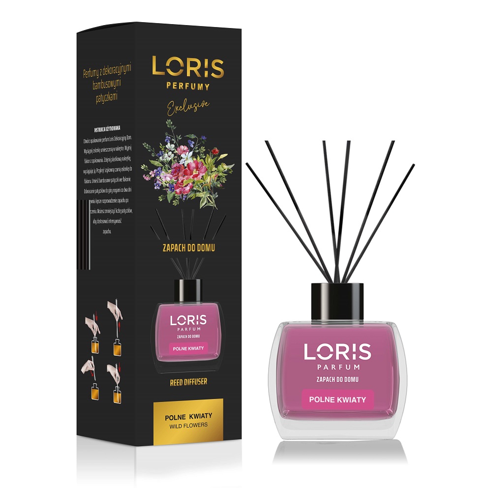Loris dyfuzor zapachowy z patyczkami Polne Kwiaty, 120 ml