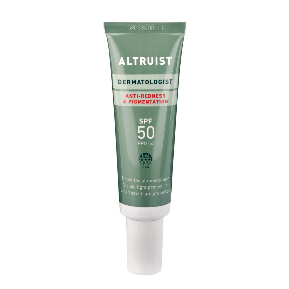 Altruist Anti-Redness & Pigmentation krem przeciwsłoneczny do twarzy SPF50 korygujący zaczerwienienia i przebarwienia, 30 ml