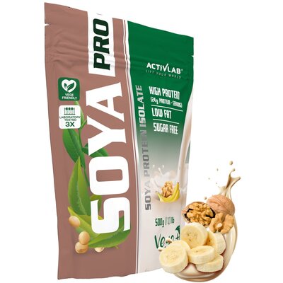 Odżywka białkowa ACTIVLAB Soya Pro Bananowo-orzechowy (500 g) Bez cukru i bez laktozy