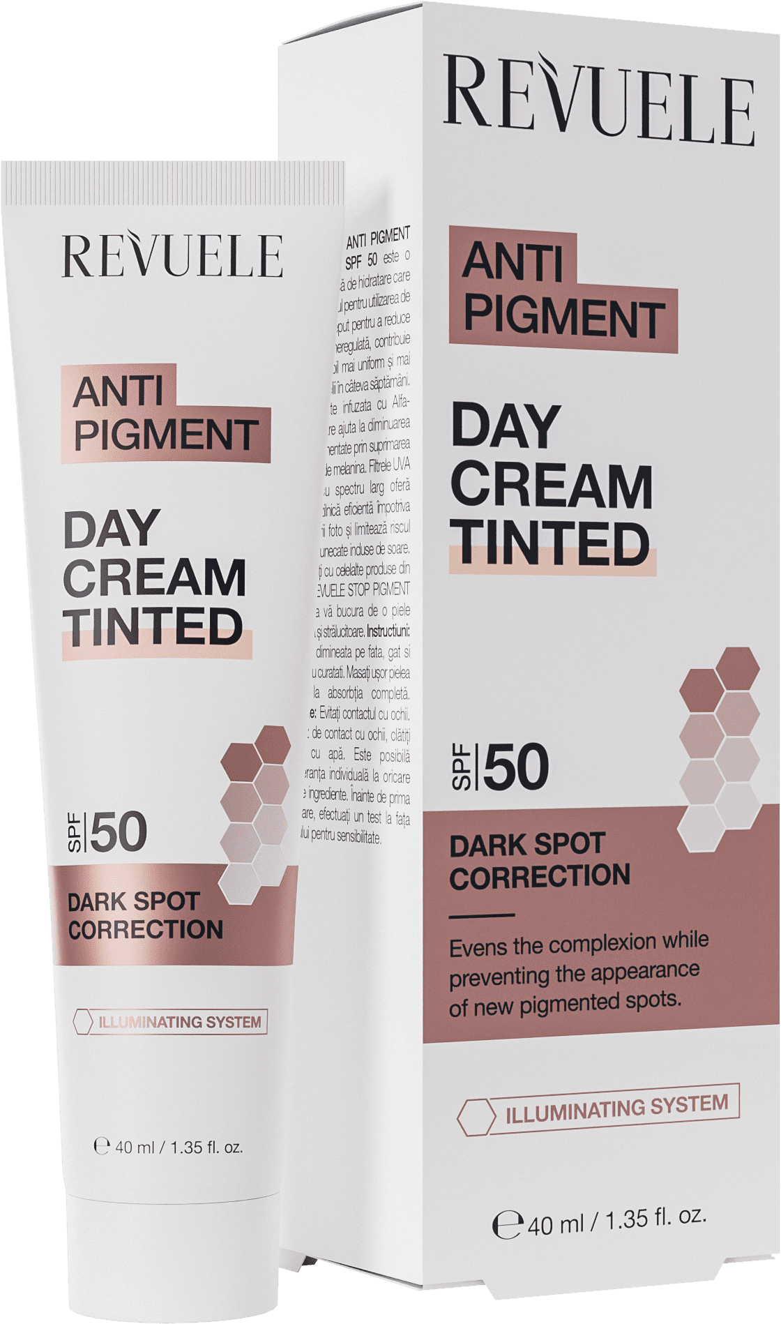 Revuele Anti Pigment krem rozjaśniający z SPF50 do twarzy, 40 ml