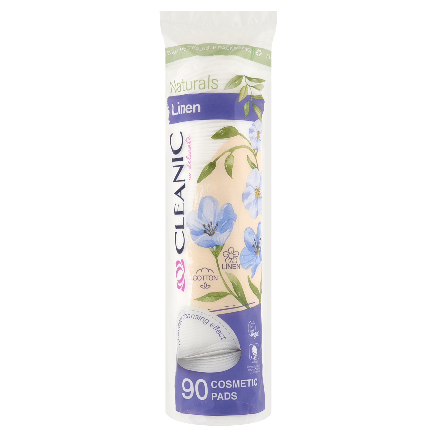 Cleanic Naturals Linen płatki kosmetyczne, 90 szt./1 opak.