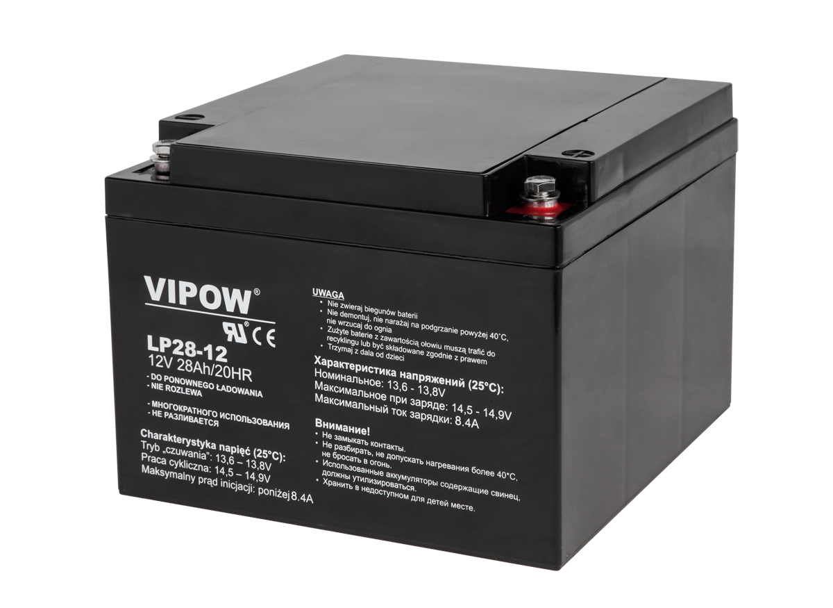 Akumulator żelowy Vipow 12 V / 28 Ah