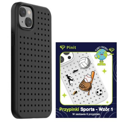 Etui PINIT Dynamic do Apple iPhone 14 Czarny + Pinit Sports Pin (Wzór 1)