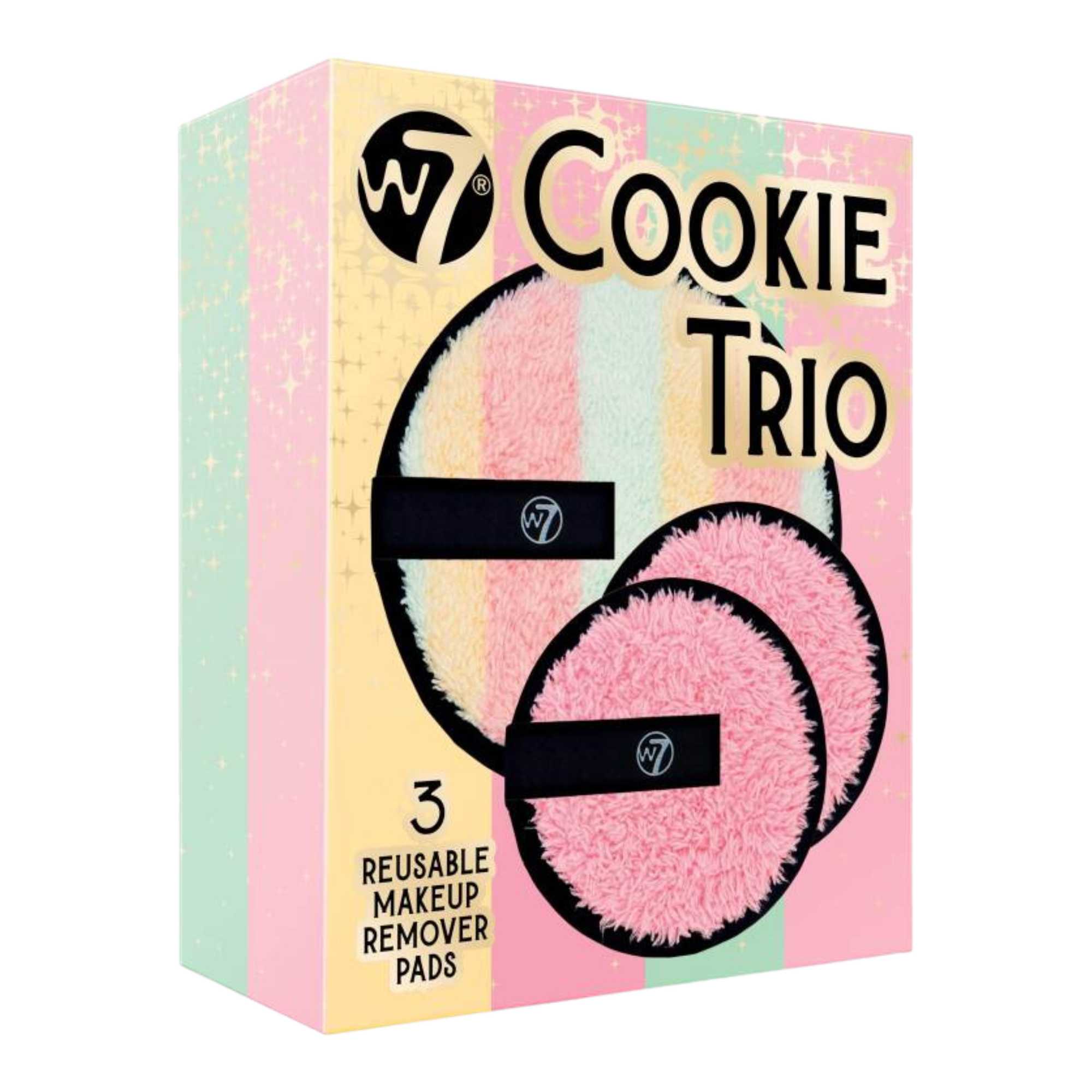 W7 Cookie Trio waciki do demakijażu wielokrotnego użytku, 3 szt./1 opak.