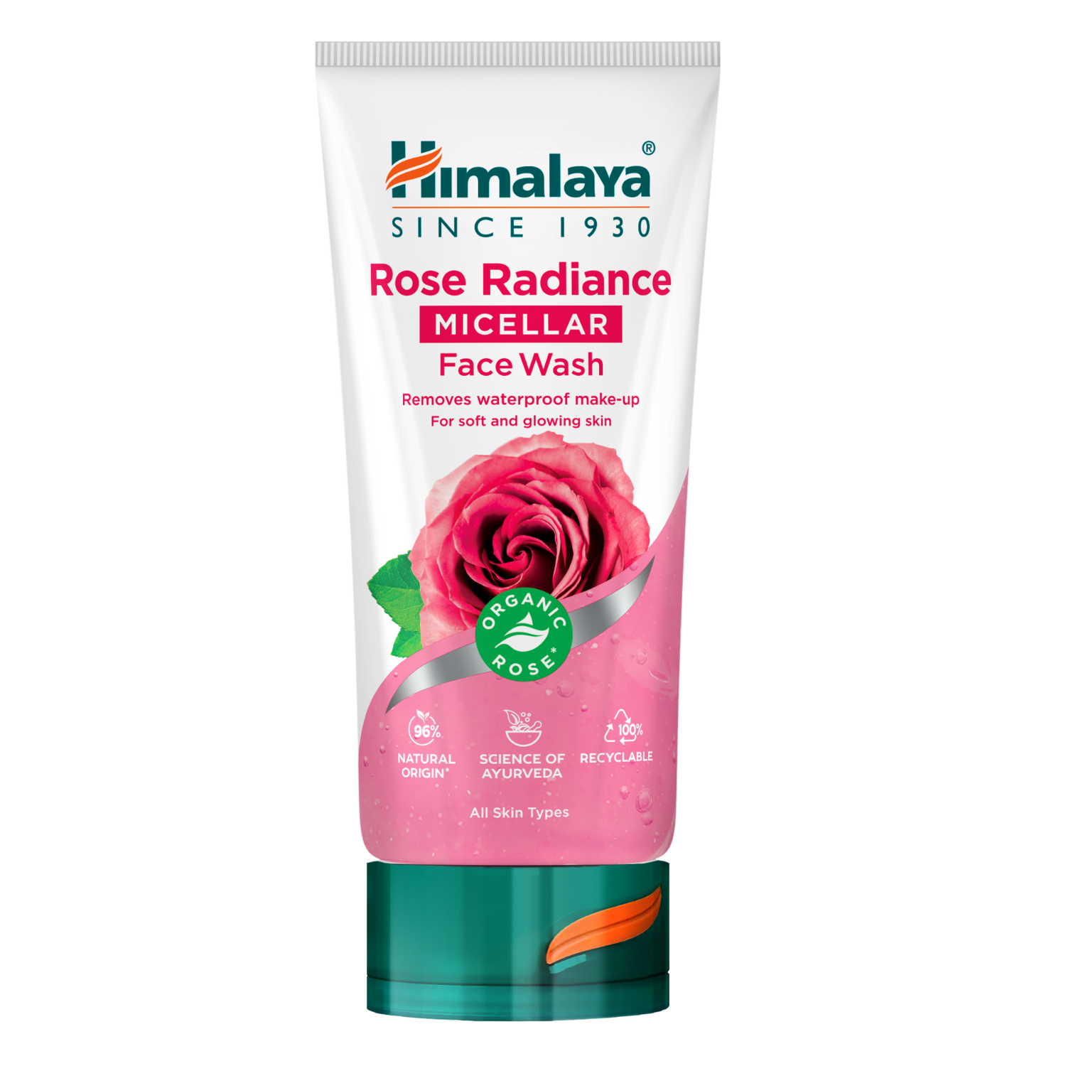 Himalaya Rose Radiance rozświetlający micelarny żel do mycia twarzy z organiczną różą damasceńską, 150 ml