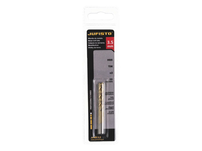 Wiertło do metalu HSS-G TIN 3,5 x 70 mm (2 szt.) JUFISTO