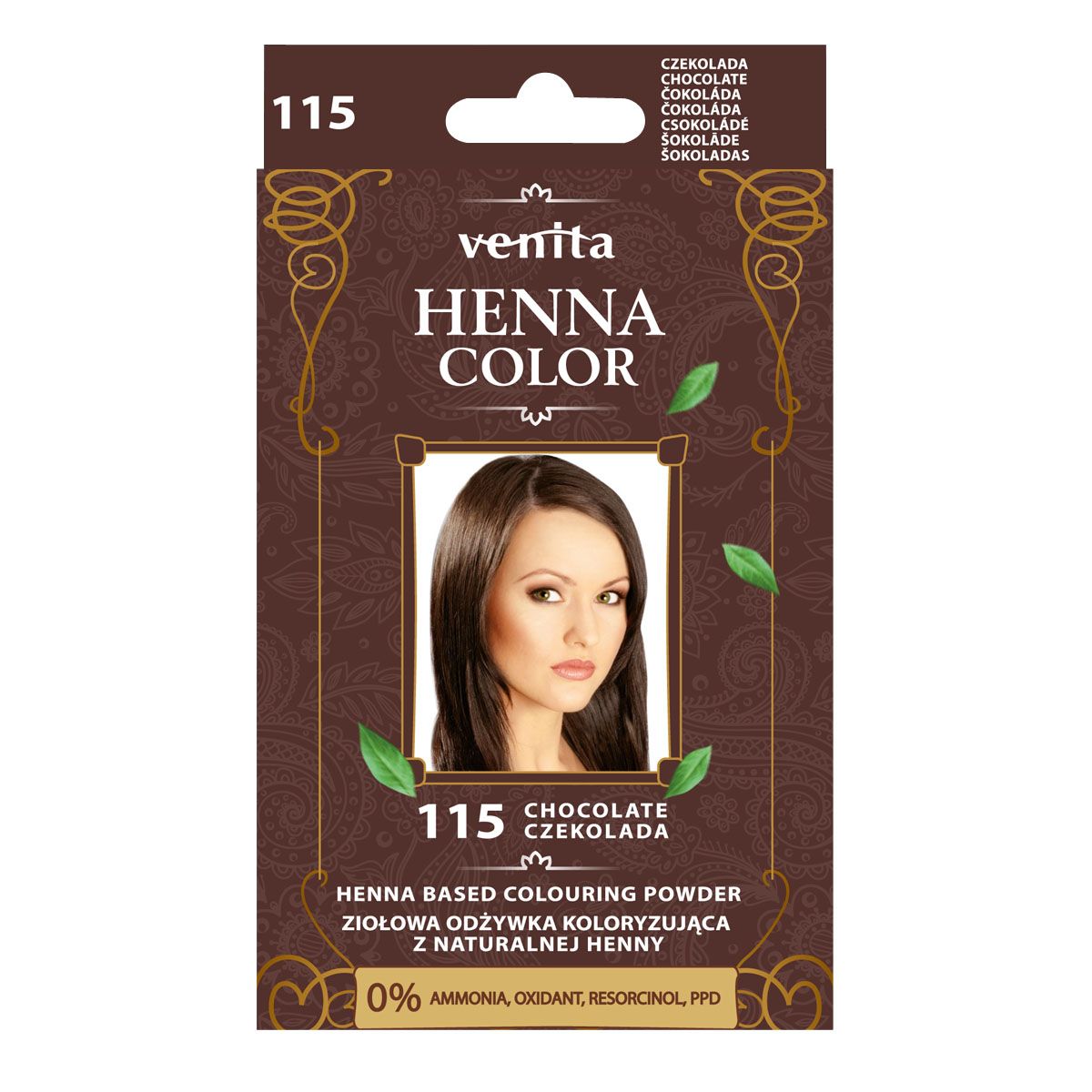 Venita Henna Color odżywka koloryzująca do włosów 115 czekolada, 25 g
