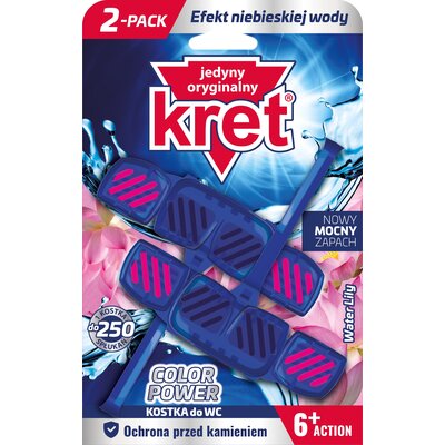 Kostka do WC KRET Color Power Water Lily 2x40g