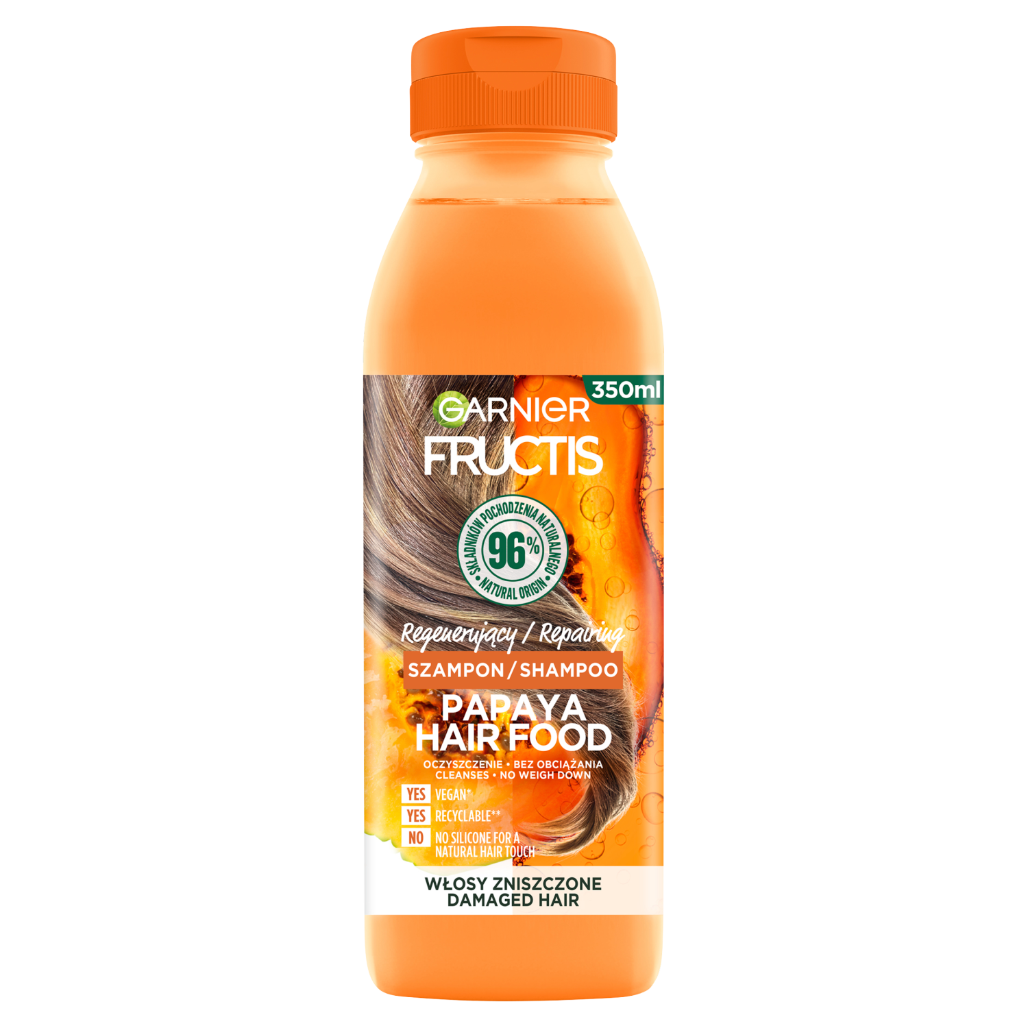 Garnier Fructis Papaya Hair Food regenerujący szampon do włosów, 350 ml