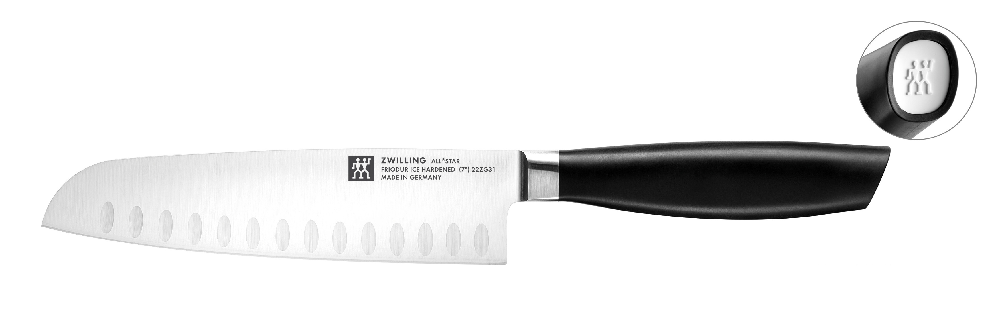 Zwilling - Nóż Santoku z rowkami All Star Biały