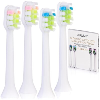 Oryginalna końcówka szczoteczki VITAMMY Symphony TOW014964 Biały (4 szt.) (Usuwanie przebarwień)