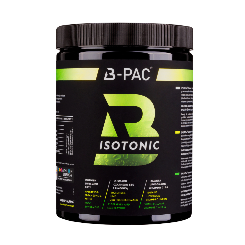 AronPharma B-PAC Isotonic suplement diety w formie proszku o smaku czarnego bzu i limonki, 350 g